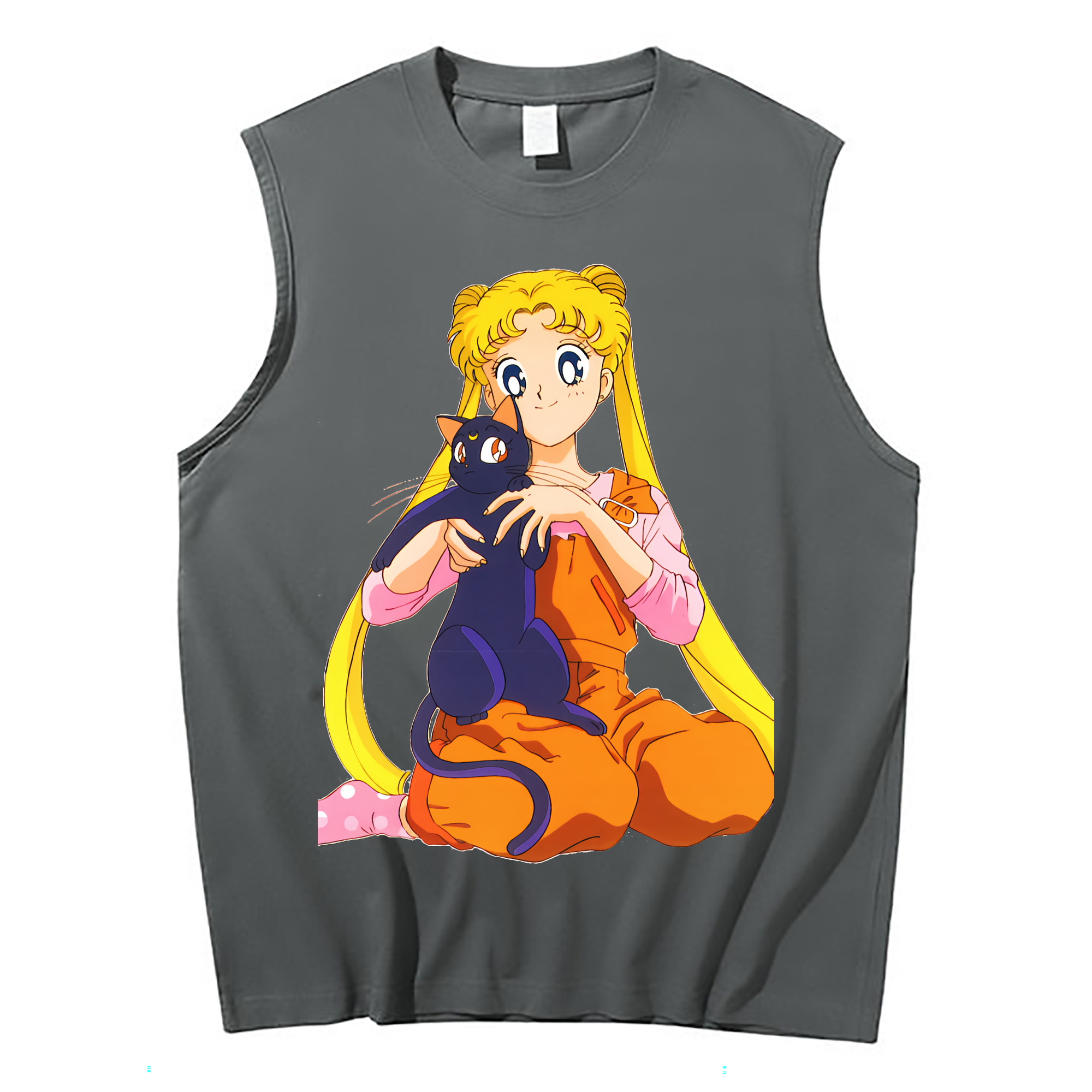 （画像用） 美少女戦士セーラームーン 愛野 美奈子 あいの みなこ Sailor Moon Aino Minako コットン100％タンクトップ（フロントプリント）